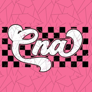 Checkered Cna png - Certified nursing assistant png - Distressed cna png - Retro nurse aide png - Retro nursing png - Retro cna png -Cna png