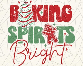 Christmas sublimation - Cookie baking shirt png -  Gingerbread bakery - Christmas cookie png - Christmas baking - Baking sprits bright png