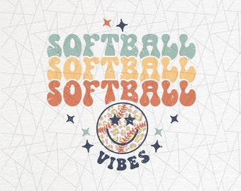 Softball vibes png - Softball png - Retro softball - Softball sublimation - Softball design - Softball shirt png - Summer png - Sports png