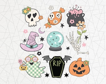 Groovy halloween png - Halloween png - Vintage halloween png - Fall shirt png - Boo png - Pumpkin png - Retro halloween png - Trendy