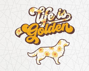 Retro golden retriever PNG - Golden retriever mama png - Golden mom - Gift for golden retriever lover - Dog sublimation - Life is golden png