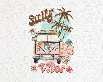 Zoute vibes PNG - Retro shirt png - Strand - Trendy - Zomerse vibes png - Retro boho png - Vakantie png - Groovy png - Vintage - Oceaangolven