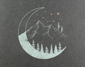 Retro Sublimations - Vintage Sublimations - Png - Shirt clipart - Shirt Design Sublimation Downloads - Mountain - Outdoors - Moon forest