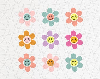 Retro flower PNG - Retro png - Retro clipart - Designs Downloads - Digital download - Shirt design sublimation - Vintage sublimation - Daisy