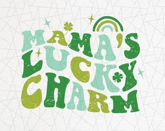 St Patrick's day sublimation - St Patrick's png - Lucky clover png - Retro png - Vintage sublimation - Rainbow - Mama's lucky charm png