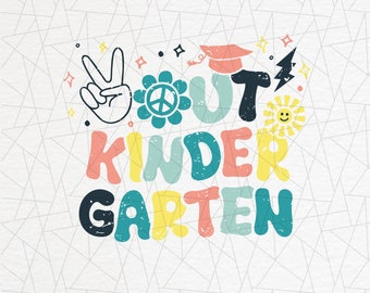 Peace out kindergarten png - Último día de escuela png - Kindergarten png sublimación - Camisa de graduación png - Maestra png - Adiós escuela
