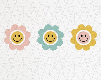 Retro flower SVG/PNG/EPS - Retro daisy png - Hippie svg - Happy vibes -Positive svg - Live happy svg - be happy svg - Retro shirt svg/png