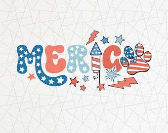 Merica png - American dog mom - Dog Mom - Paw print - 4th of July Dog png - Dog usa - Patriotic dog png - Pet 4th of July png -American flag