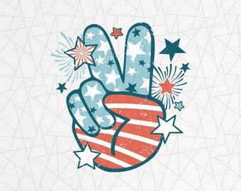 Groovy 4th of July png - 4th of July sublimations - Groovy USA png - Independence day png - Fourth of July - Freedom - Peace hand sign png