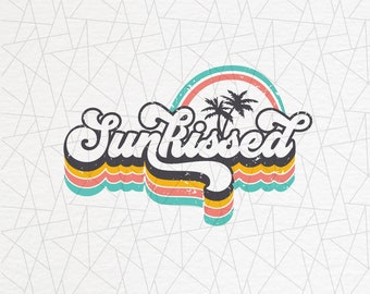 Sunkissed PNG - Sublimation - Retro shirt png - Beach vibes png - Sunshine - Palm tree - Trendy png - Summer png - Retro boho png - Vacation