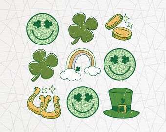 St Patrick's day sublimering - St Patrick's day png - St Patty's png - Retro png - Shamrock png - Klöver png - Leopardmönster png