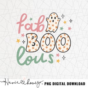 Fab boo lous PNG - Faboolous png - Halloween png sublimering - Läskig halloween png - Höstvibbar - Retro sublimering - Halloweendesign bild 1