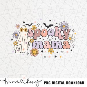 Spooky mama PNG - Fall png - Halloween png sublimation - Spooky halloween png - Mommy and me png - Autumn mama png - Halloween mama shirt