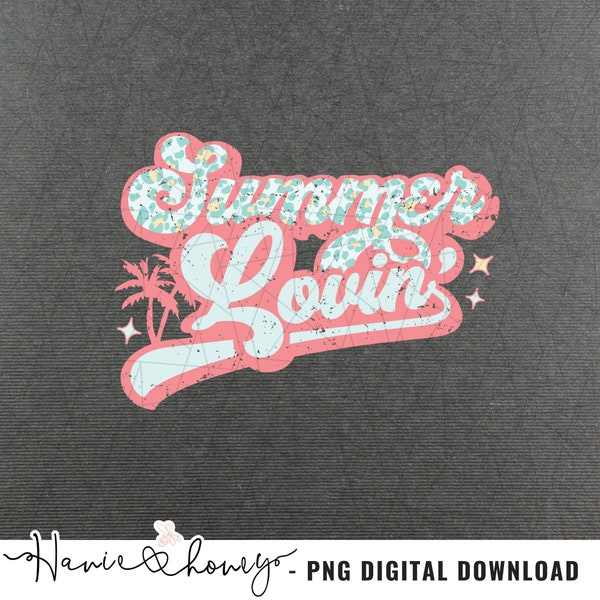Summer lovin' PNG - Sublimation - Retro shirt png - Beach png - Beach life png - Trendy png - Summer png - Retro boho png - Vacation png
