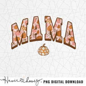 Fall mama png sublimation - Groovy citrouille png - Automne png - Retro fall png - Chemise d&#39;automne - Trendy fall design png - vintage fall design