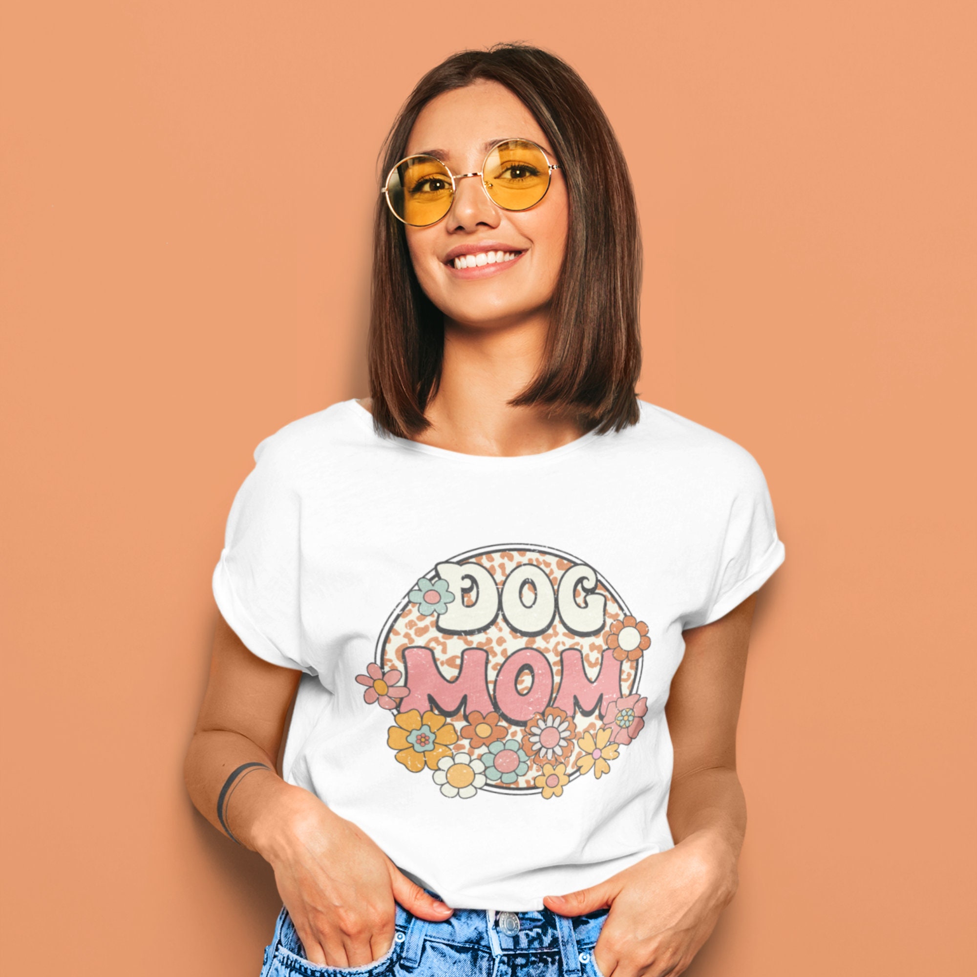 Groovy Dog Mom Png - Dog Mom Png - Fur Mom - Retro Flower - Groovy ...