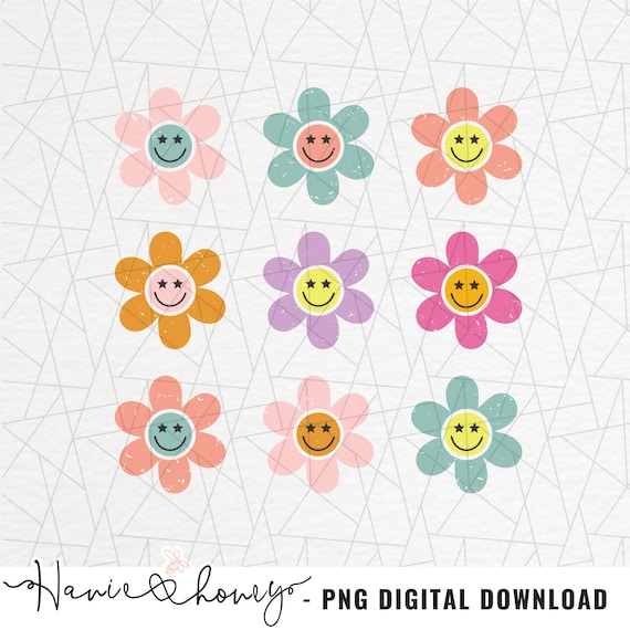 Retro flower PNG - Retro png - Retro clipart - Designs Downloads - Digital download - Shirt design sublimation - Vintage sublimation - Daisy