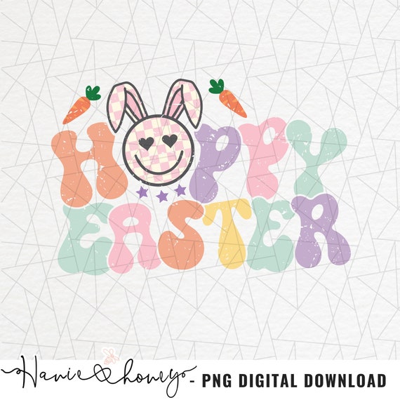 Easter Sublimation - Happy Easter png - Hoppy easter png - Easter clipart - Easter vibes png - Happy easter sublimation - Groovy easter png