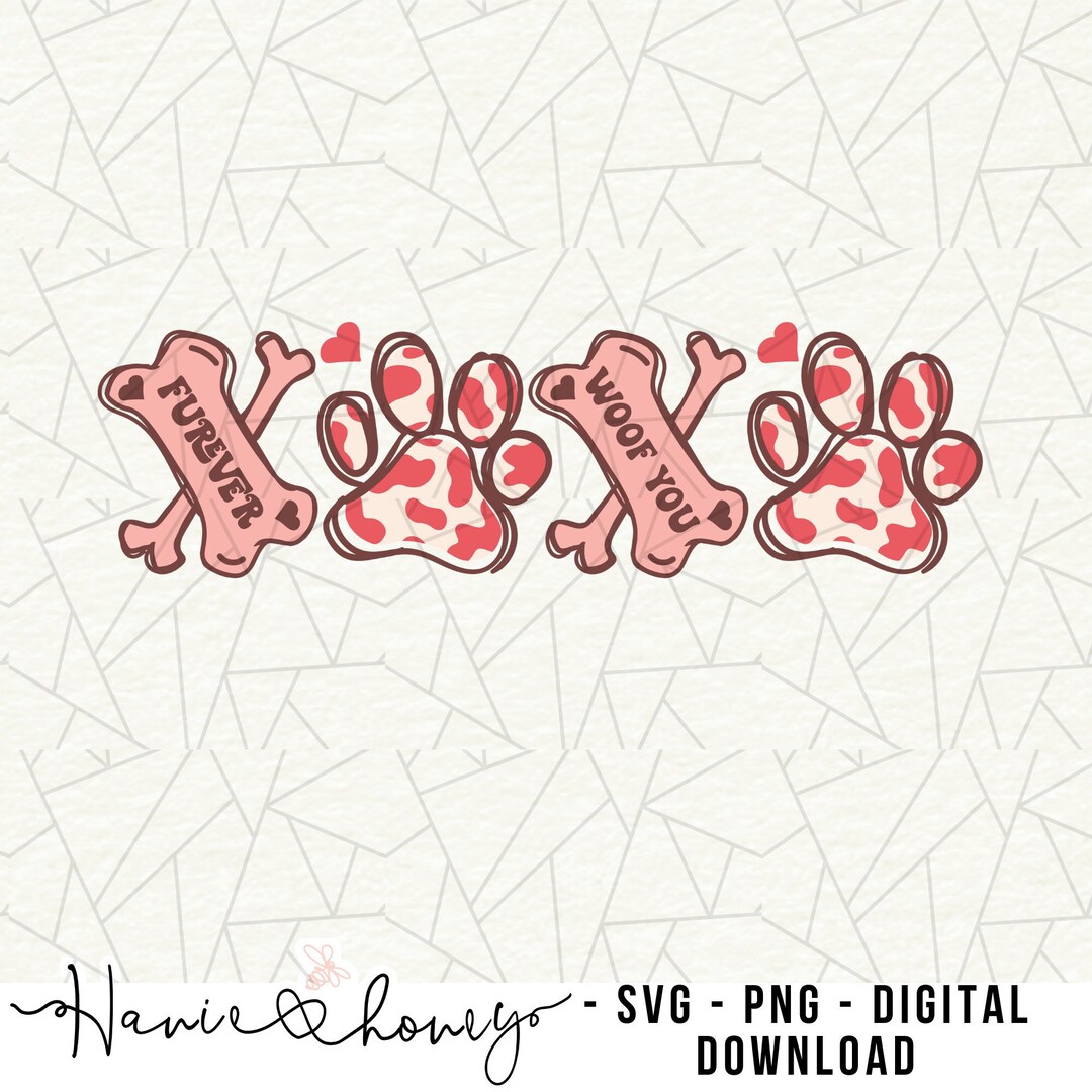 XOXO Svg/png - Paw Print - Valentine Dog Svg/png - Dog Mom Png ...