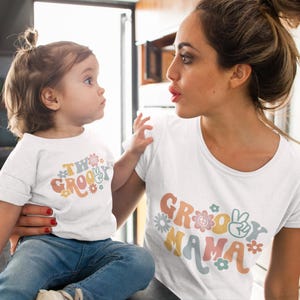 Dos png groovy - Cumpleaños de las niñas png - Segundo cumpleaños de las niñas png - Camisa boho del segundo cumpleaños - Dos camisas groovy - Camisa a juego de mamá y yo imagen 2