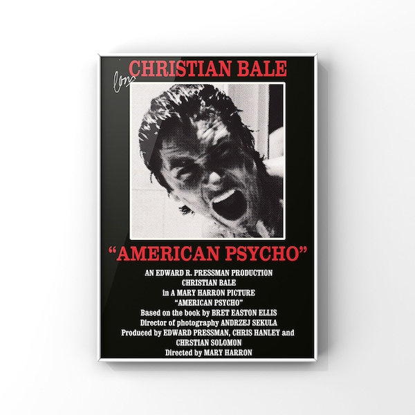 American Psycho (2000) - Raging Bull Style Movie Poster [Digital Download]