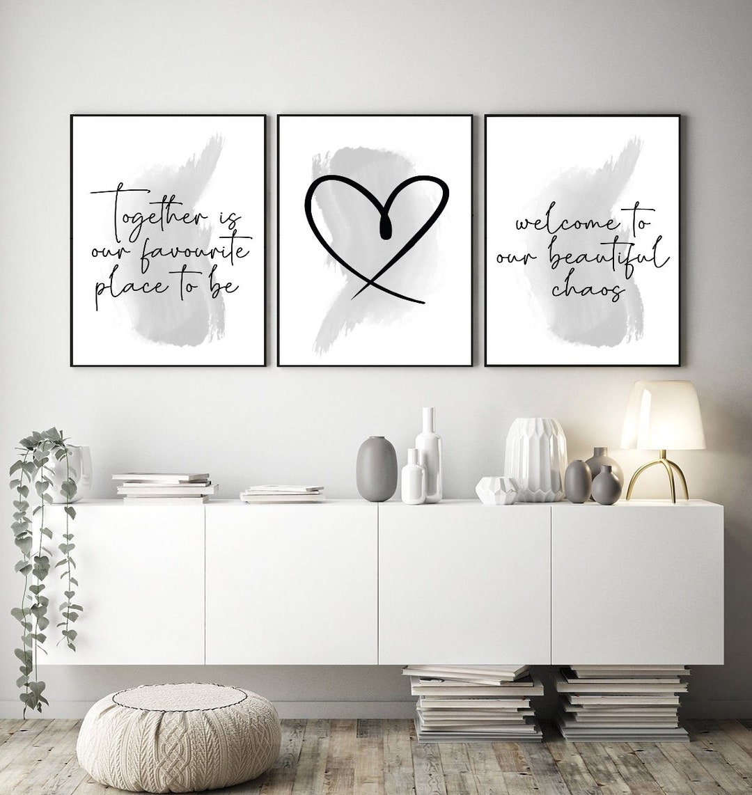 Together Favourite Set of 3 Home Bedroom Prints Wall Art Home Decor Gifts Etsy UK