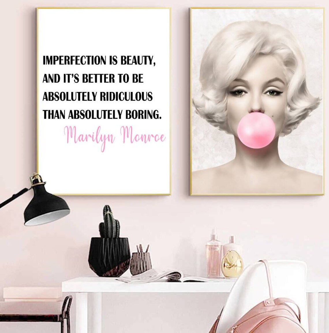 Marilyn Monroe Quote Prints Set of 2 Home Prints Wall Art Home | Etsy