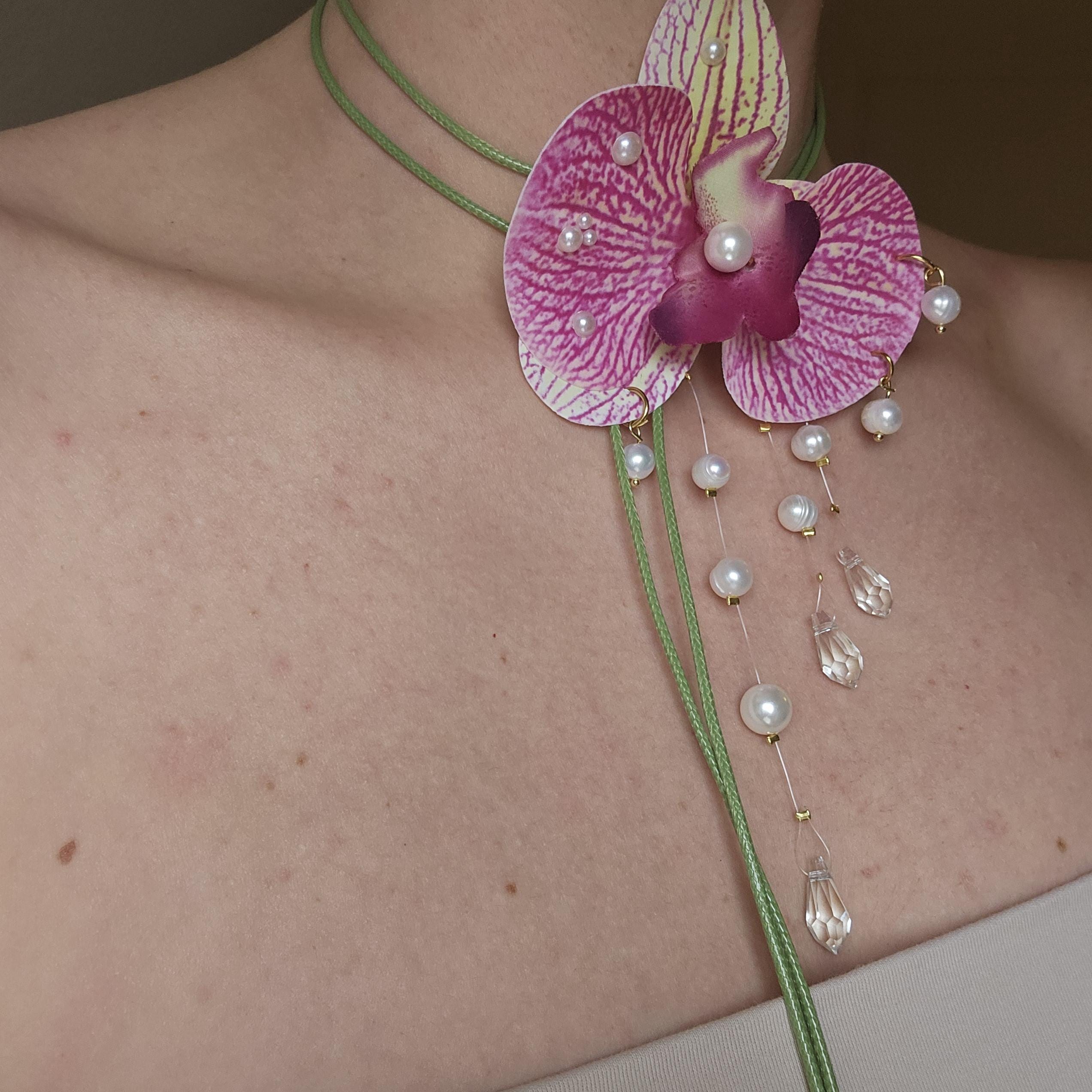 ★Kashiko x SENTIMENTS★ Slide Orchid Necklace Kashiko x SENTIMENTS Slide Orchid Neckla #카시코센티멍,#센티