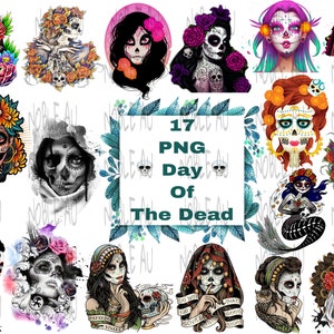 17 死者の日 PNG、シュガースカル、死者の日、メキシコの日、メキシコの女性、昇華、ハロウィーン、デジタルプリント、トレンディなプリント 2022