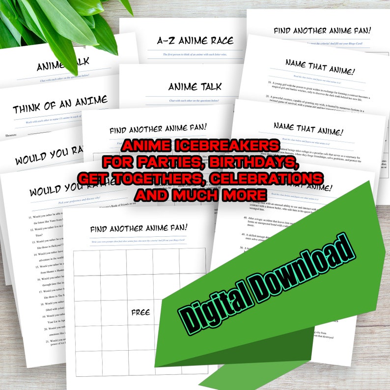 Printable Anime Icebreaker, Fun Icebreaker, Icebreaker Activities