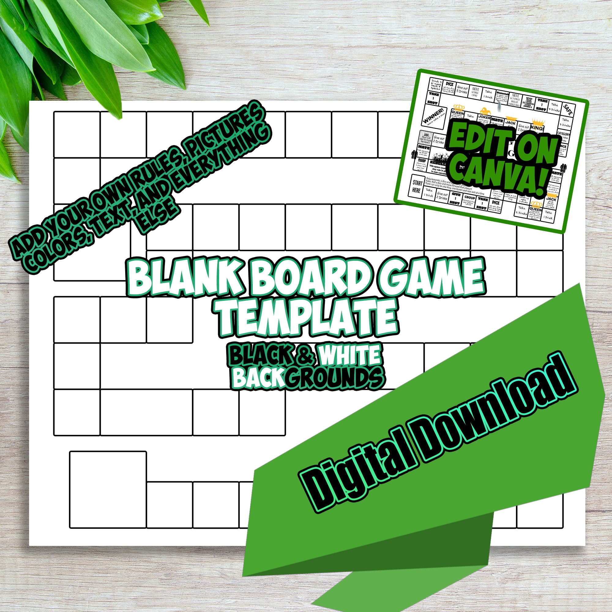 Buy Blank Game Board Kids Game Board Adult Game Board Canva Online in India  