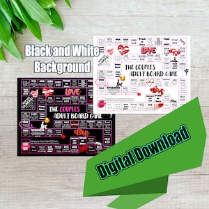Adult Couple Board Game, Date Night Game, Digital File, Printable Drinking Board Game, Digital Drinking Game, Instant Download, Valentines
