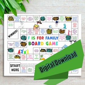 Family Board Game, Family-Friendly Board Game, Perfect Gift for Families Digital File, Printable Family Board Game, Instant Download