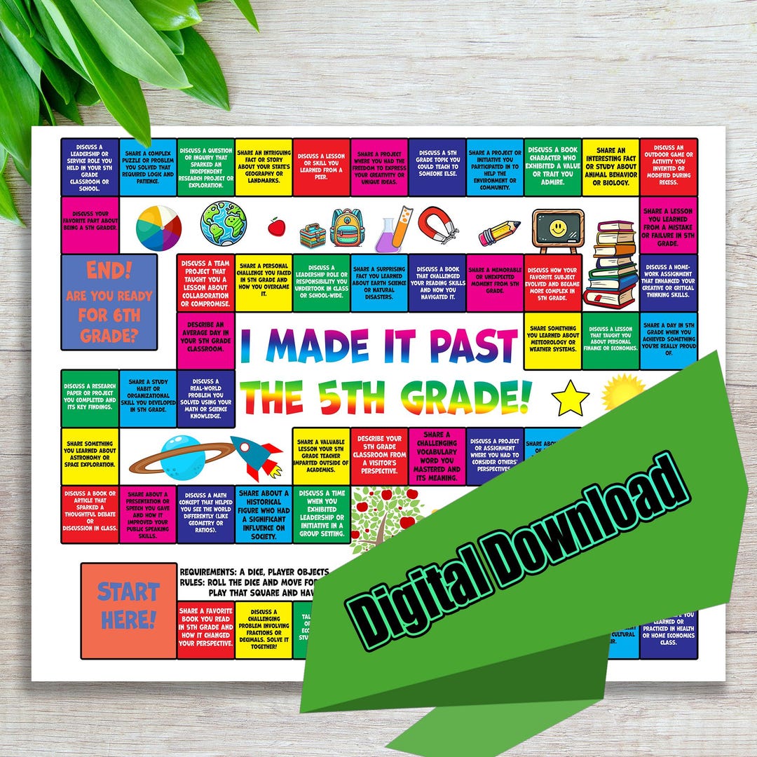 Printable Children's Board Game | I Made It Past the 5th Grade ...