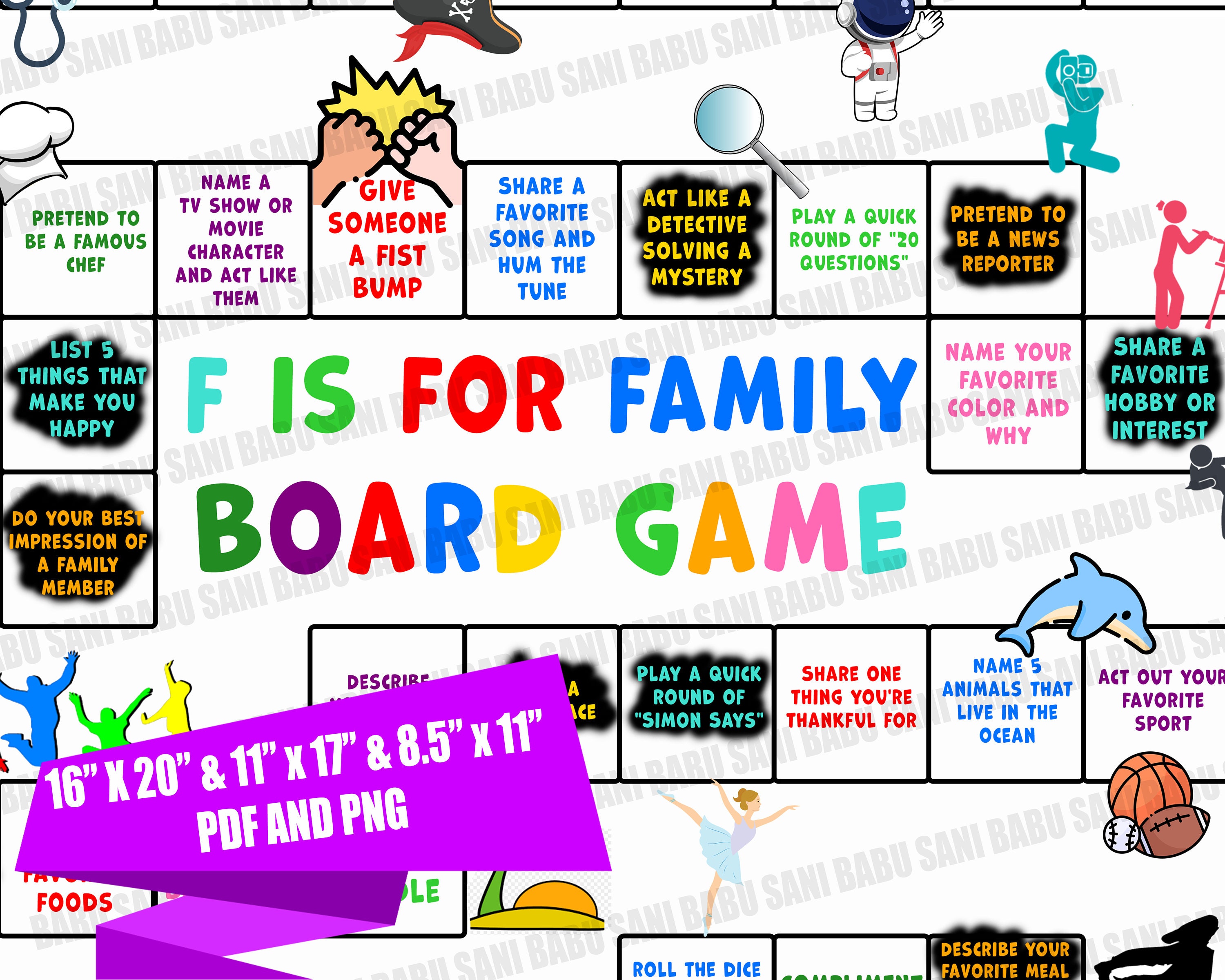 Family Board Game, Familyfriendly Board Game, Perfect Gift for