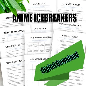 Utskrivbara anime-isbrytarspel, festaktiviteter (digital nedladdning)