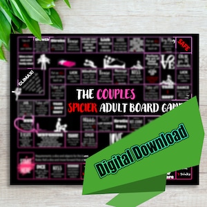 Jogo de tabuleiro para casais adultos SPICIER, jogo noturno para encontros, arquivo digital, jogo de tabuleiro para beber para impressão, jogo digital, download instantâneo, dia dos namorados