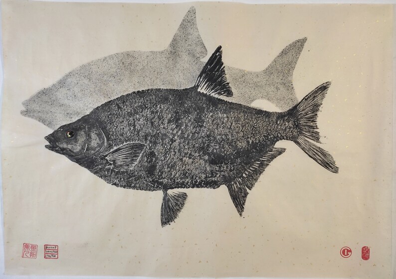 Huge Bream Fish Print Gyotaku Original Fish Print Nature Etsy Australia