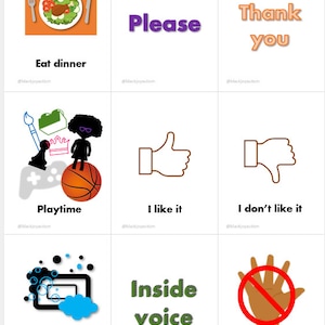 Communication Picture Cards, Digital, Autism Visual Aid, Special Education, Black Children, Picture Exchange, Teacher Communication, Parent image 5