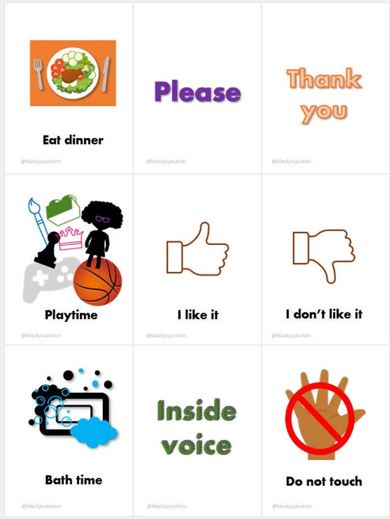 Communication Picture Cards, Digital, Autism Visual Aid, Special Education, Black Children, Picture Exchange, Teacher Communication, Parent image 5