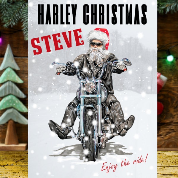 Harley Davidson Christmas Cards Etsy