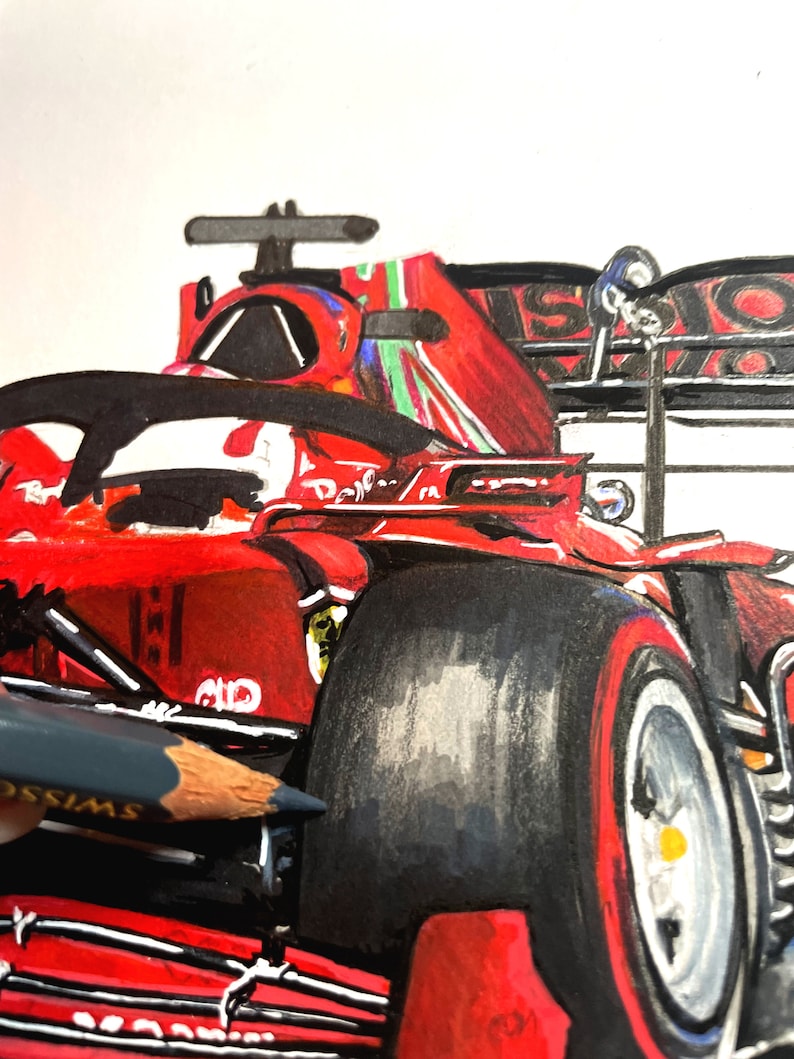 Carte danniversaire F1 Ferrari, carte personnalisée de Formule 1, nom personnalisé et carte danniversaire dâge image 6