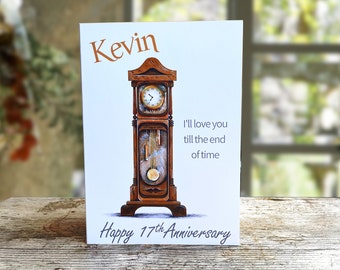 Personalised 17th Anniversary Card, Personalised Furniture Anniversary Card for him, Personalised Anniversary Card for her