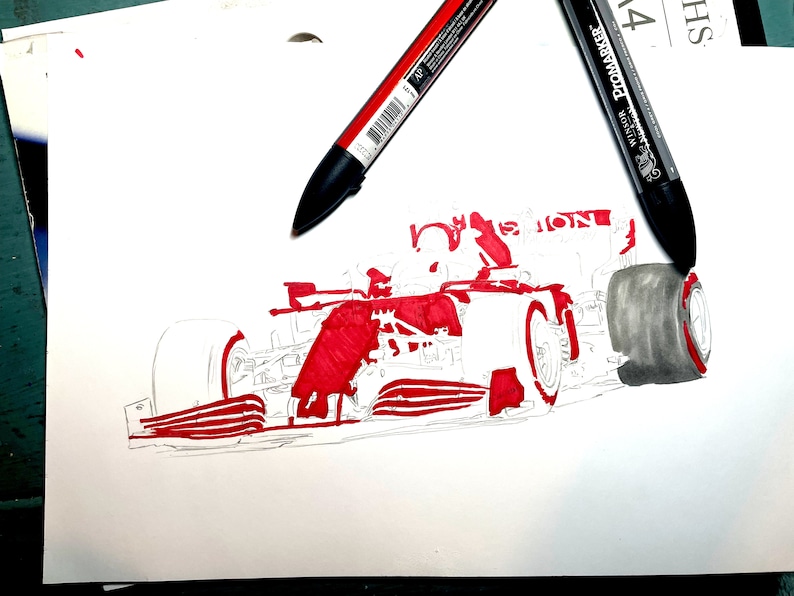 Carte danniversaire F1 Ferrari, carte personnalisée de Formule 1, nom personnalisé et carte danniversaire dâge image 5