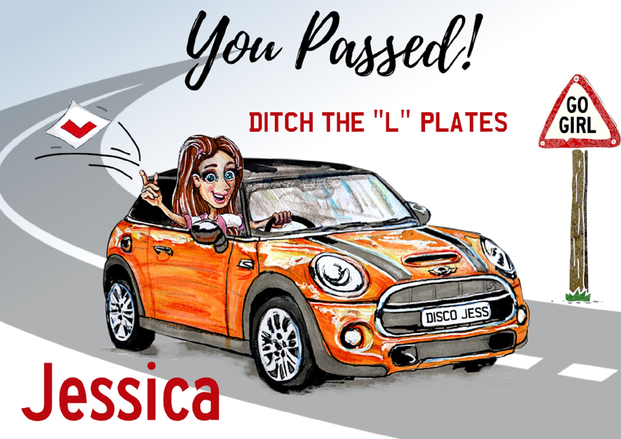 Driving Test Card Personalised Name and Number Plate Passed Etsy UK