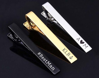 Tie Clip Custom Engraving Personalised Tie Pin Suit Gift Father's Day Gift Groom Bestman