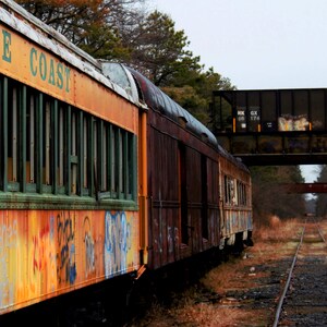 Abandoned train passenger car: Winslow Township, New Jersey.
