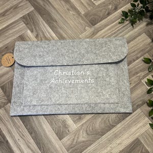Personalised Felt Kids Achievement Folder | School Keepsake