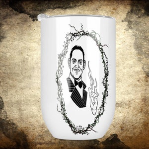 Gomez Addams Stemless Wine Tumbler Stainless Steel With Lid Made With Durable Sublimation Technique Classic TV/Movies