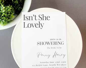 Minimalist Bridal Shower Invitation, Wedding Shower Invite, 5x7 Invitation, Bridal Bruch Invite, Personalized Shower Invitations